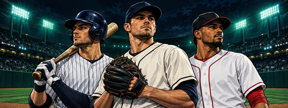 Ilustración de jugadores de béisbol