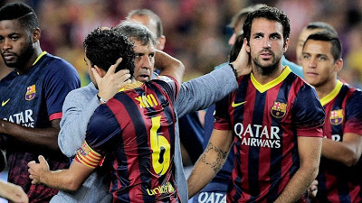 El tata Martino felicita a sus jugadores El tata Martino felicita a sus jugadores supercopa