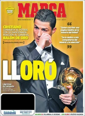 La prensa a los pies de Cristiano Ronaldo, Balon de Oro 2013