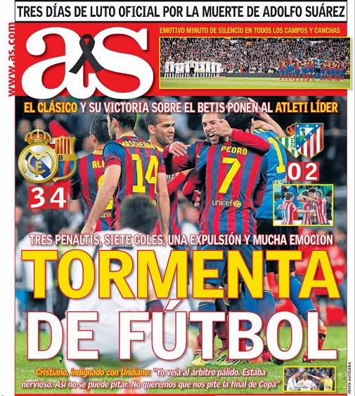 Real Madrid-Barcelona portada 23/03/2014 diario AS Real Madrid-Barcelona portada 23/03/2014 diario AS
