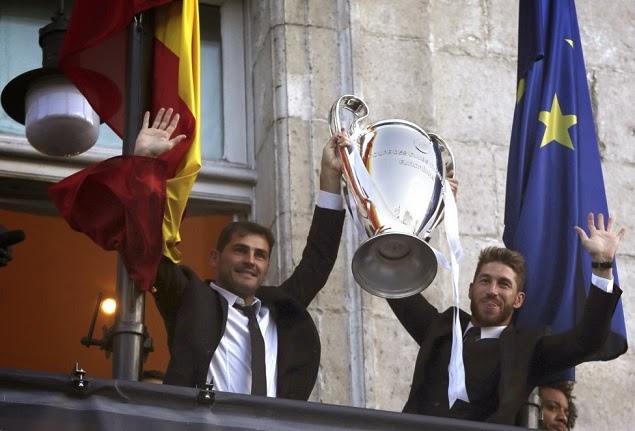 El Real Madrid festeja la Champions League 2014 en el Bernabeu