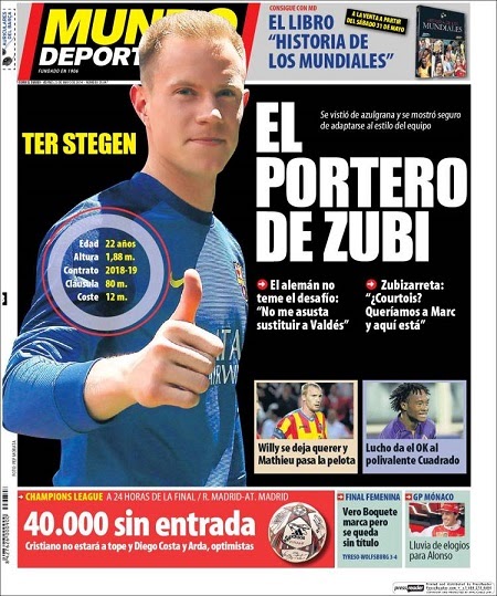 Ter Stegen ficha por el Barcleona: Las portadas