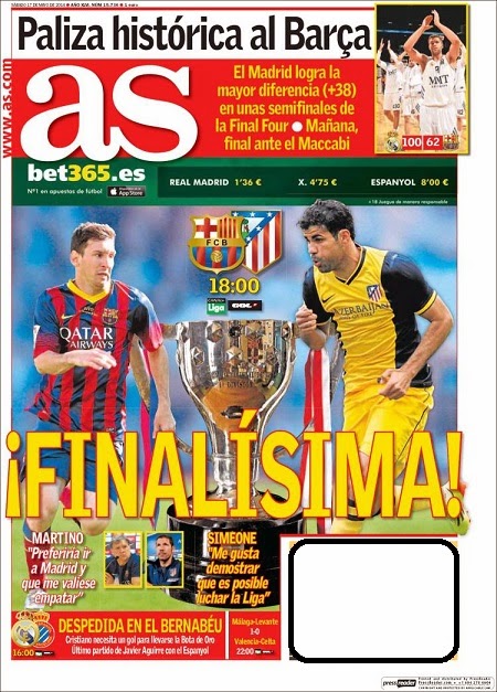 Portada diario AS 17/05/2014 Portada diario AS 17/05/2014