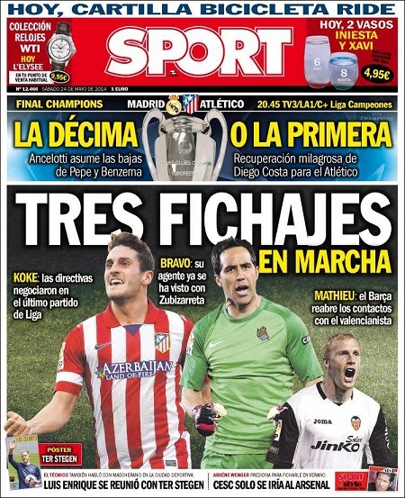 Portada Sport final Champions League Portada Sport final Champions League 2014