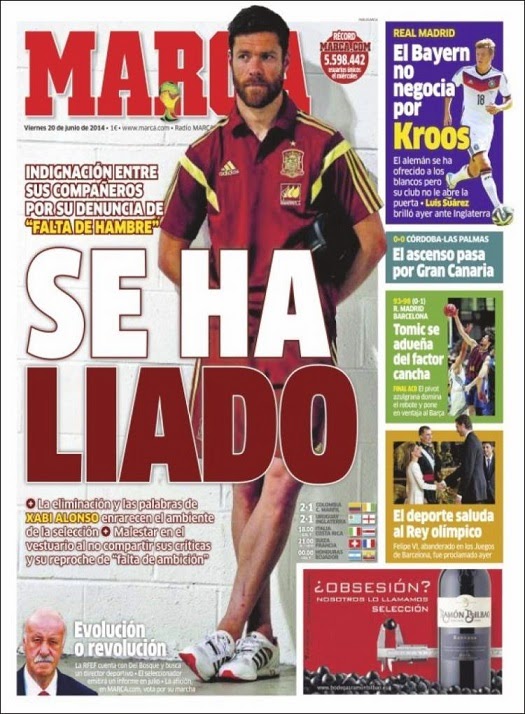 Siguen los ecos de la eliminación de España del Mundial: Las portadas
