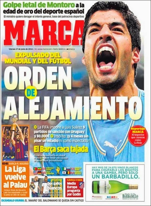 Luis Suárez expulsado del Mundial, ya están listos los octavos: Las portadas