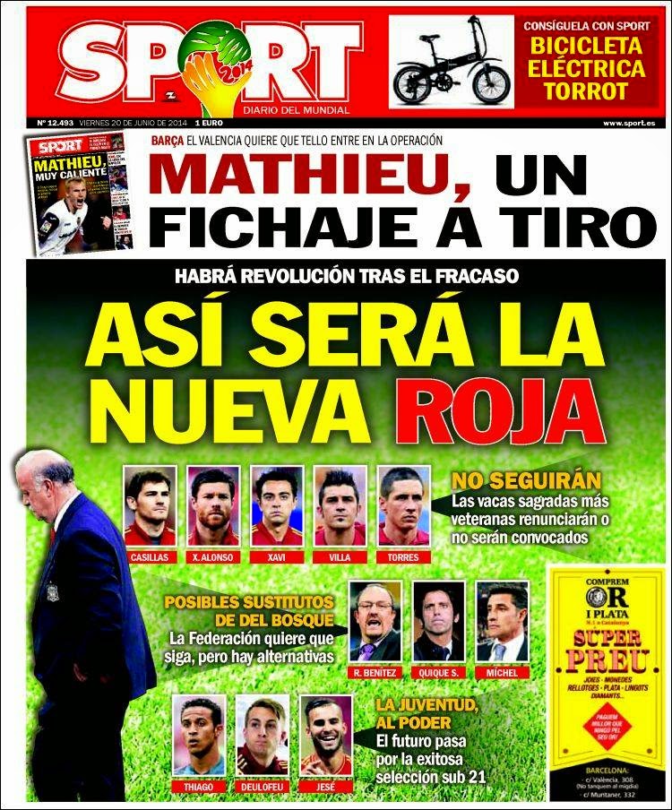 Portada Marca eliminacion españa mundial brasil inglaterra uruguay suarez