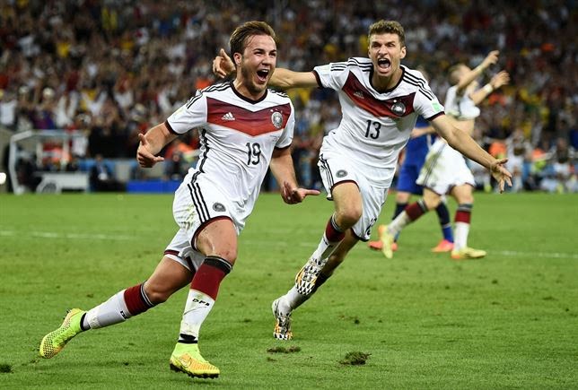 Götze festeja su gol en la final de Mundial Brasil 2014 Götze festeja su gol en la final de Mundial Brasil 2014 alemania argentina