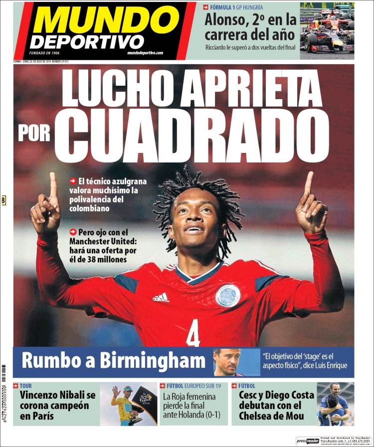 Portada Mundo Deportivo: Cuadrado Portada Mundo Deportivo: Cuadrado