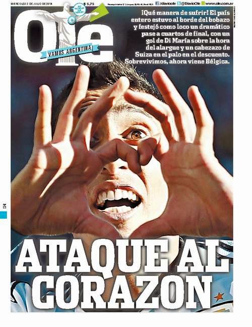 portada-ole-argentina-suiza-mundial-brasil-2014