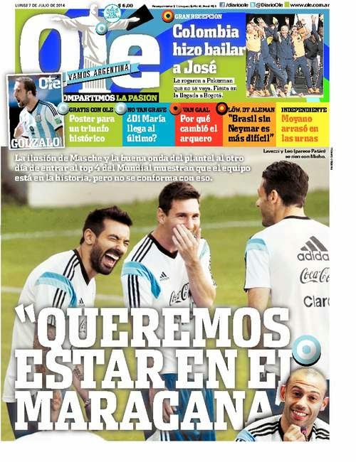 Portada Olé Mundial Brasil 2014 Portada Olé Mundial Brasil 2014