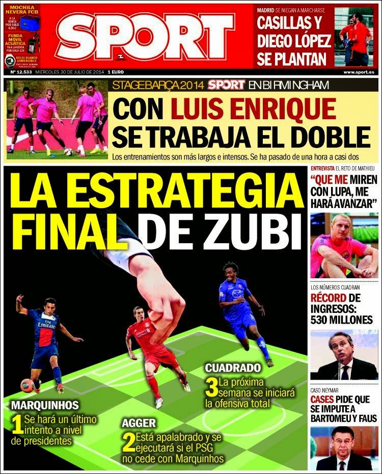 Portada Sport: pretemporada 2014-2015 Portada Sport: pretemporada 2014-2015