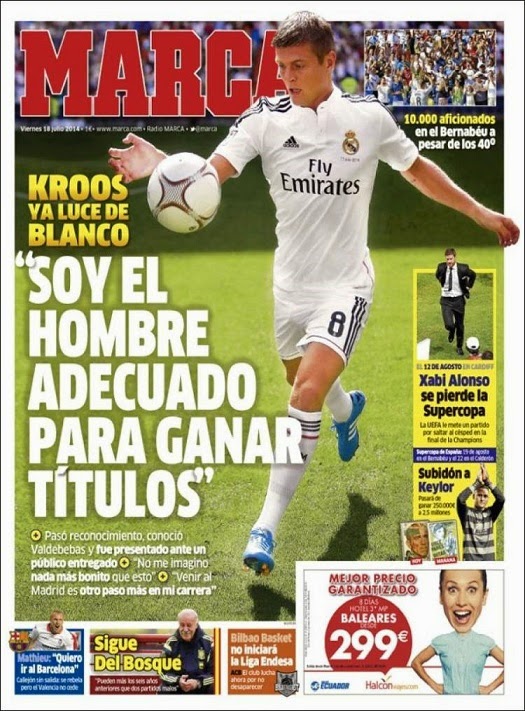 Portada Marca: presentación de Toni Kroos Portada Marca: presentación de Toni Kroos