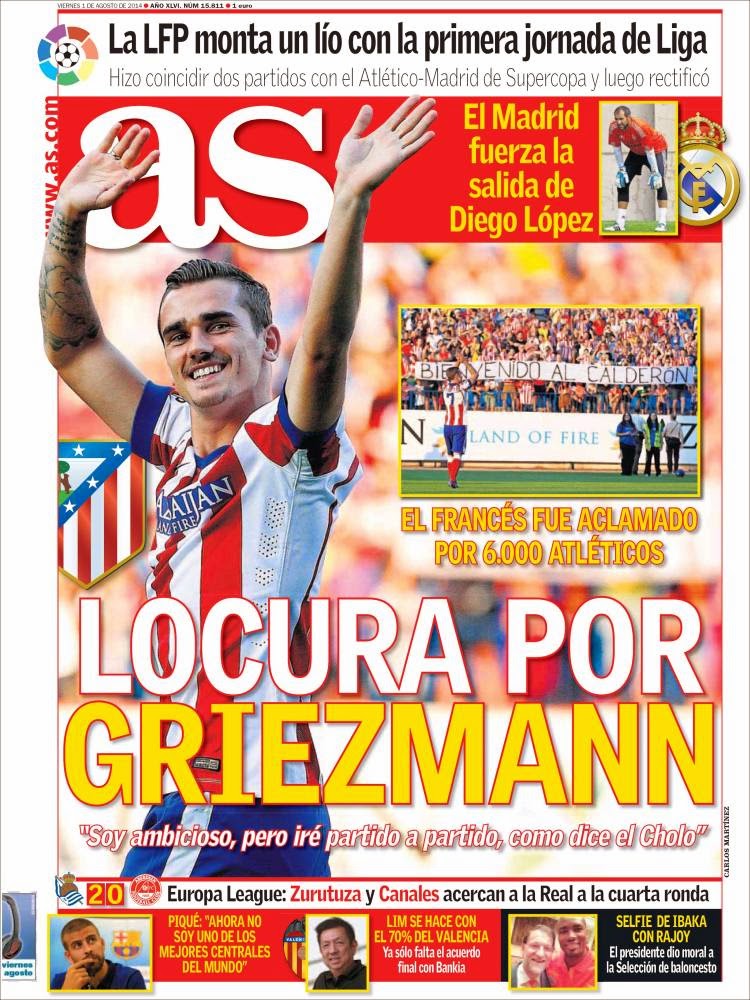 Portada As: Griezmann ficha por el Atlético Portada As: Griezmann ficha por el Atlético