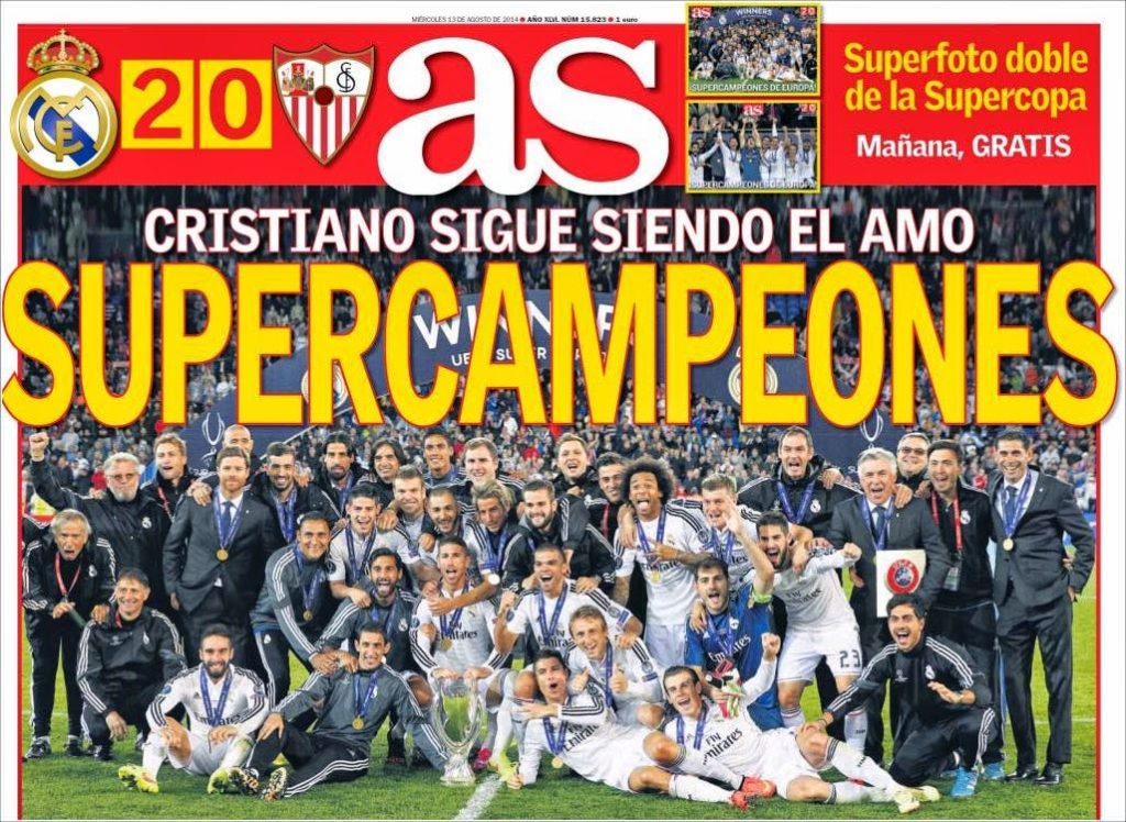 Portada AS: Real Madrid Campeón Supercopa de Europa Portada AS: Real Madrid Campeón Supercopa de Europa