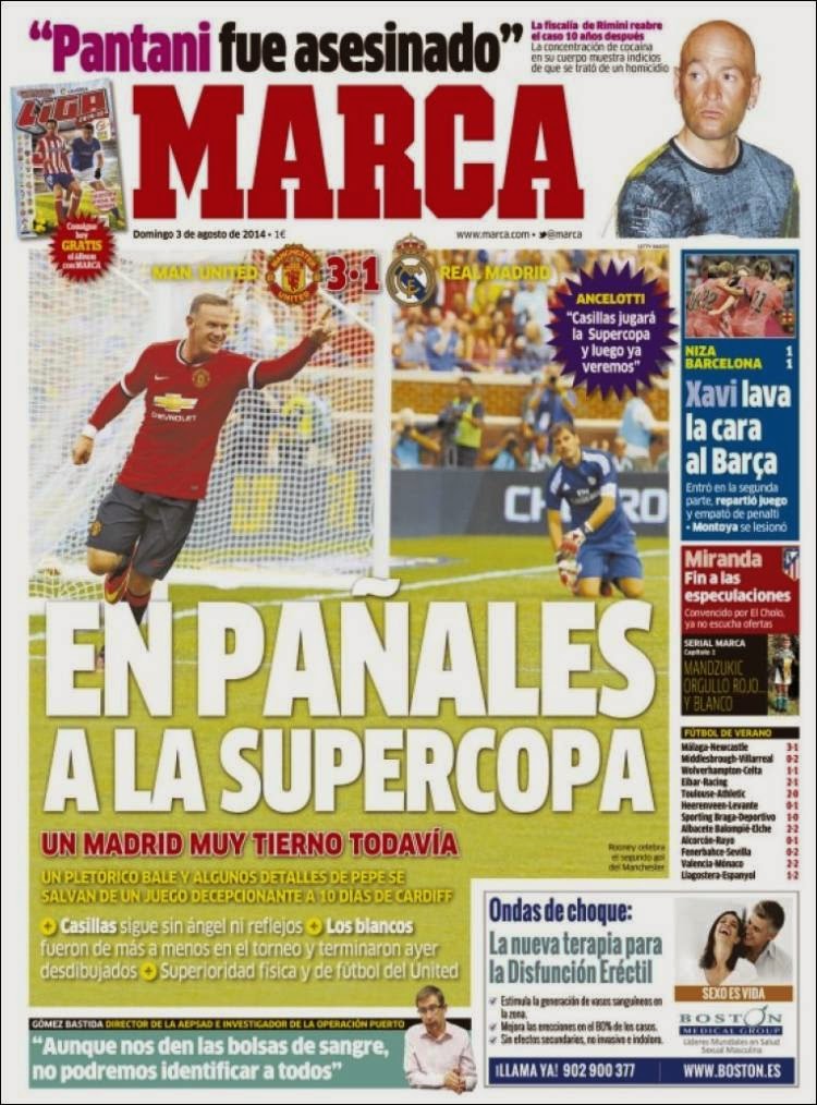 Portada Marca: Manchester 3-Madrid 1 Portada Marca: Manchester 3-Madrid 1