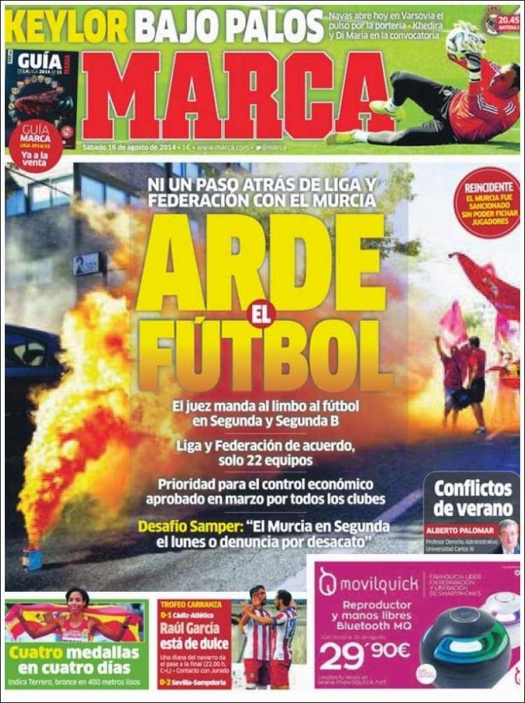 Portada Marca: debuta Keylor Navas Portada Marca: debuta Keylor Navas