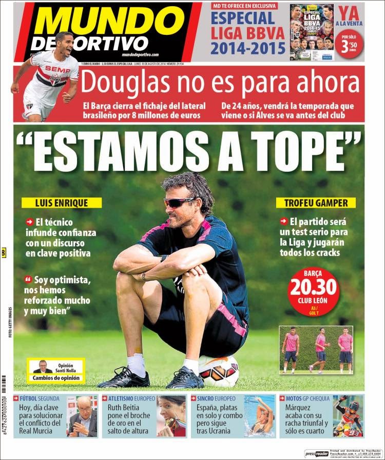 Portada Mundo Deportivo: Trofeo Joan Gamper Portada Mundo Deportivo: Trofeo Joan Gamper