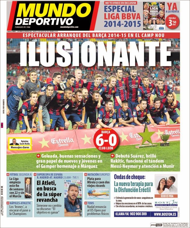 Portada Mundo Deportivo: Trofeo Joan Gamper Portada Mundo Deportivo: Trofeo Joan Gamper