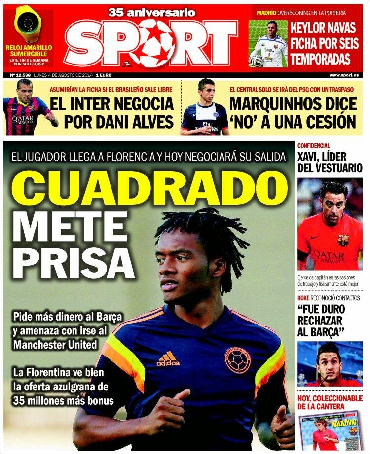 Portada Sport: Keylor Navas ficha por el Real Madrid Portada Sport: Keylor Navas ficha por el Real Madrid