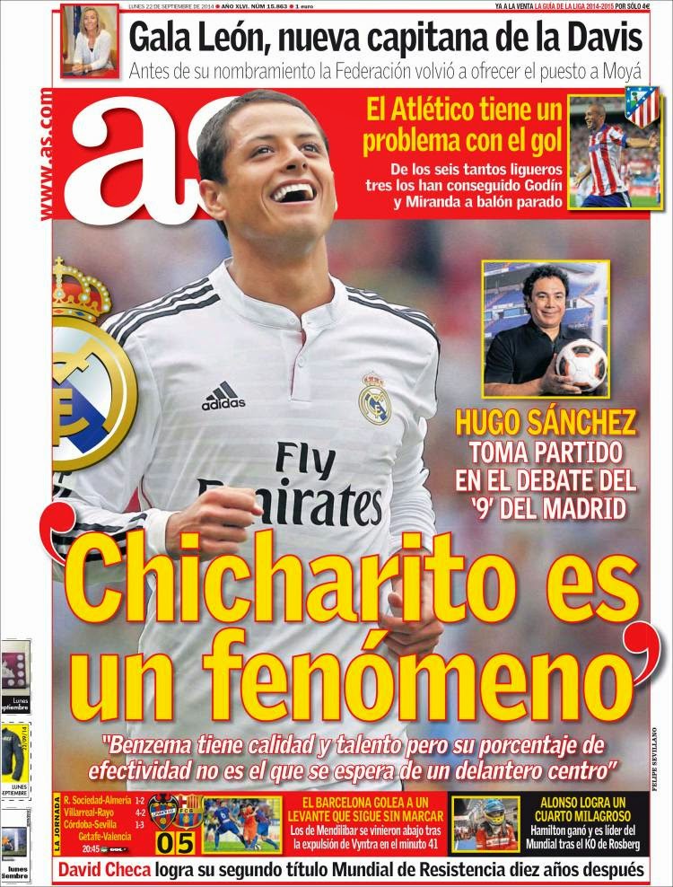 Portada AS: Chicharito es un fenómeno Portada AS: Chicharito es un fenómeno