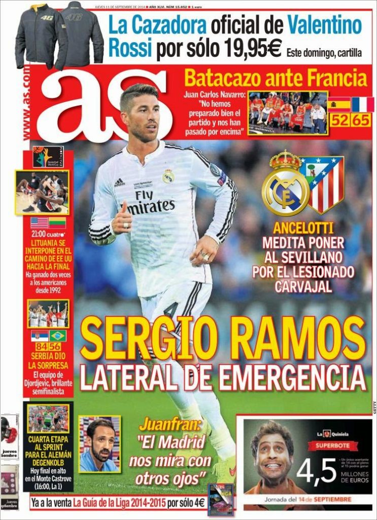 Portada AS: Sergio Ramos Portada AS: Sergio Ramos