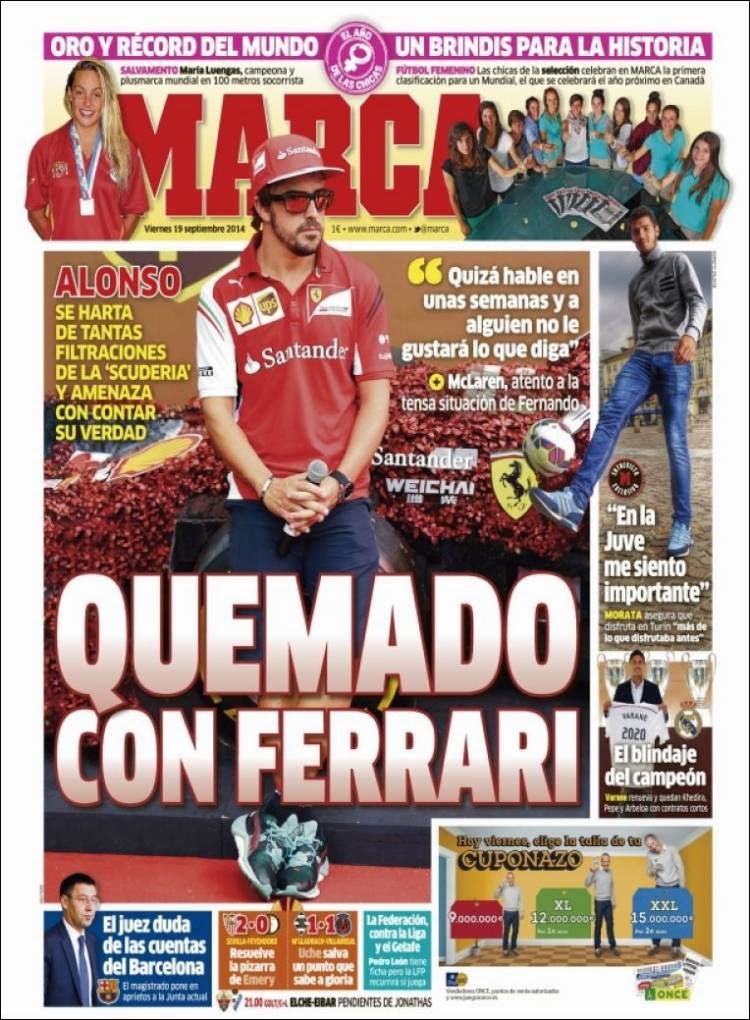 Portada Marca: Fernando Alonso Portada Marca: Fernando Alonso