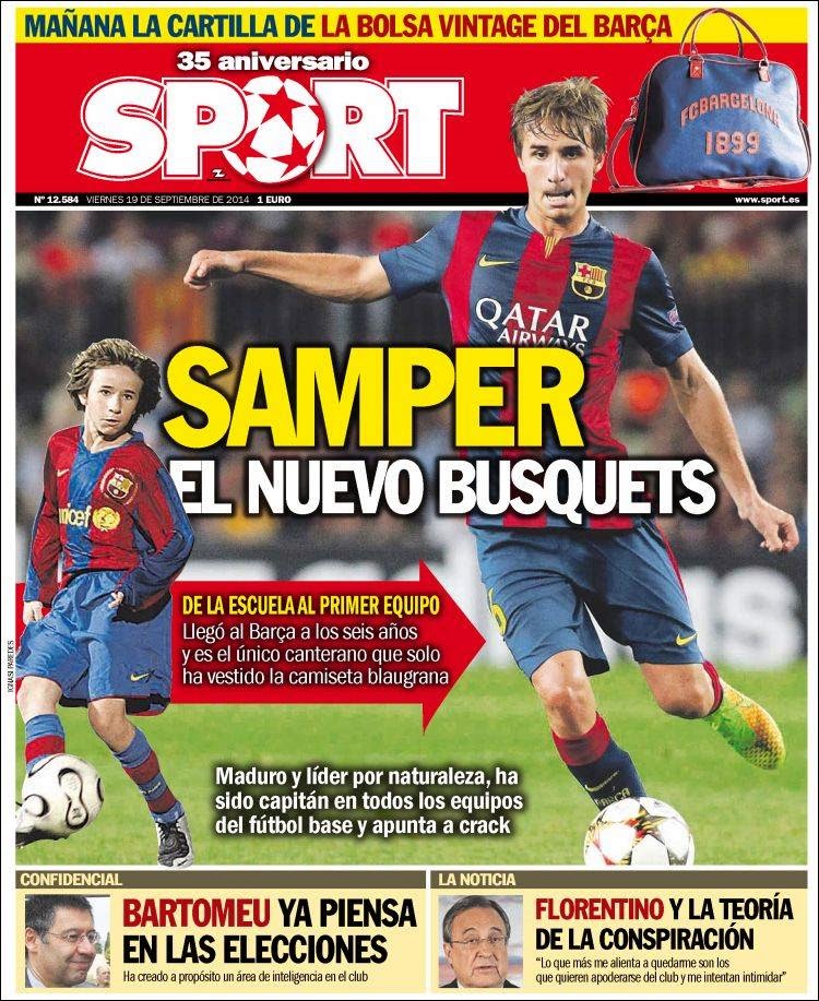 Portada Sport: Samper Portada Sport: Samper