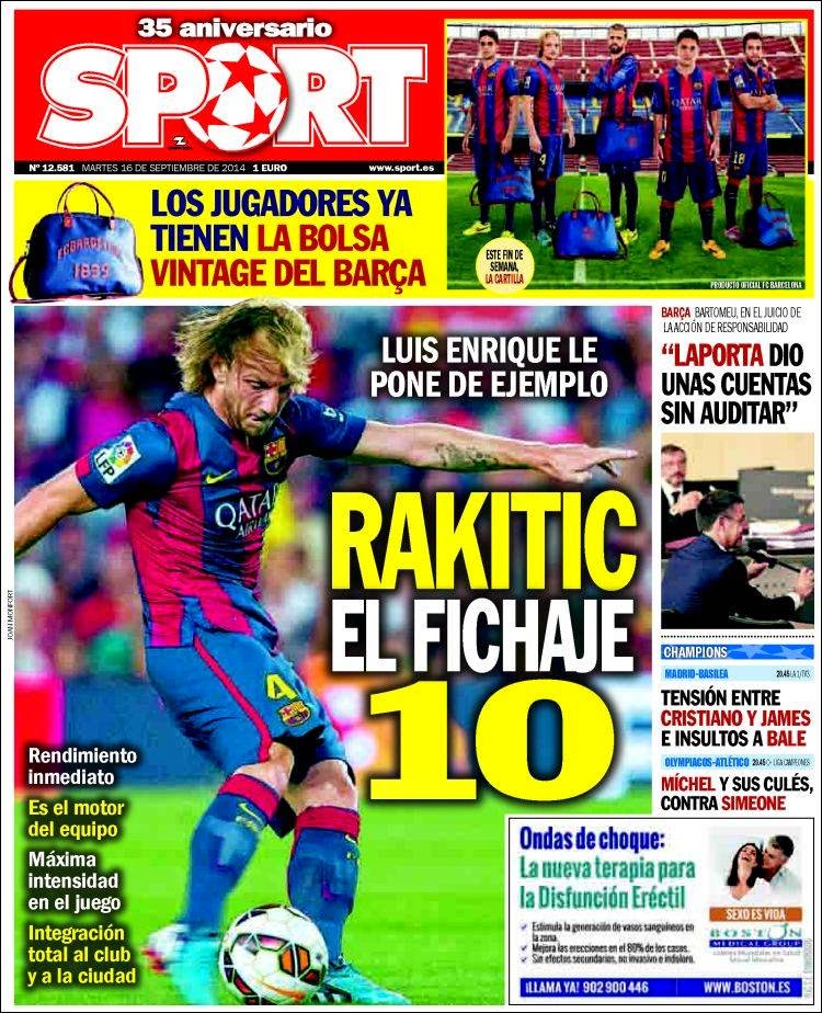 Portada Sport: Vuelve la Champions League Portada Sport: Vuelve la Champions League