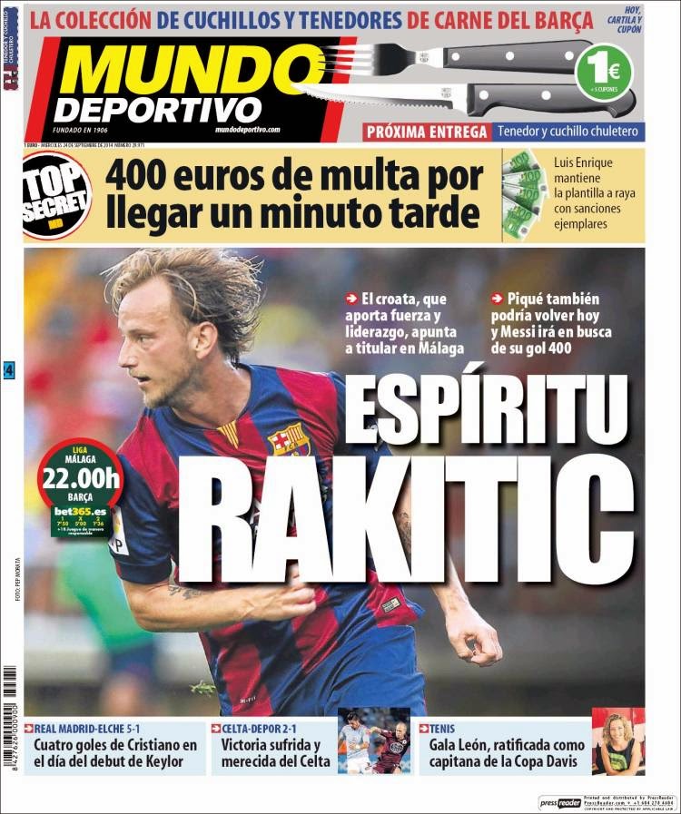 Portada Mundo Deportivo: Rakitic Portada Mundo Deportivo: Rakitic