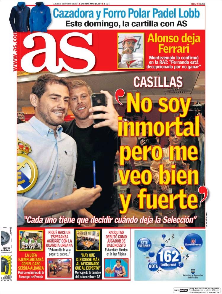Portada AS: Iker Casillas Portada AS: Iker Casillas