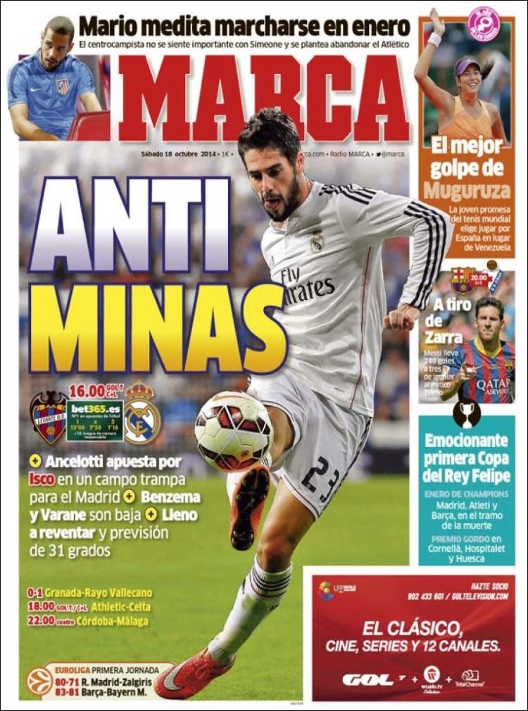 Portada Marca: Isco juega ante el Levante Portada Marca: Isco juega ante el Levante