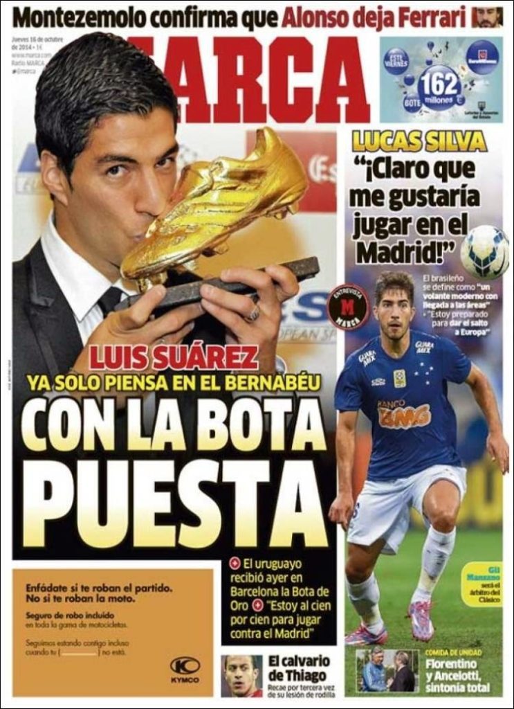 Portada Marca: Luis Suárez Bota de Oro Portada Marca: Luis Suárez Bota de Oro