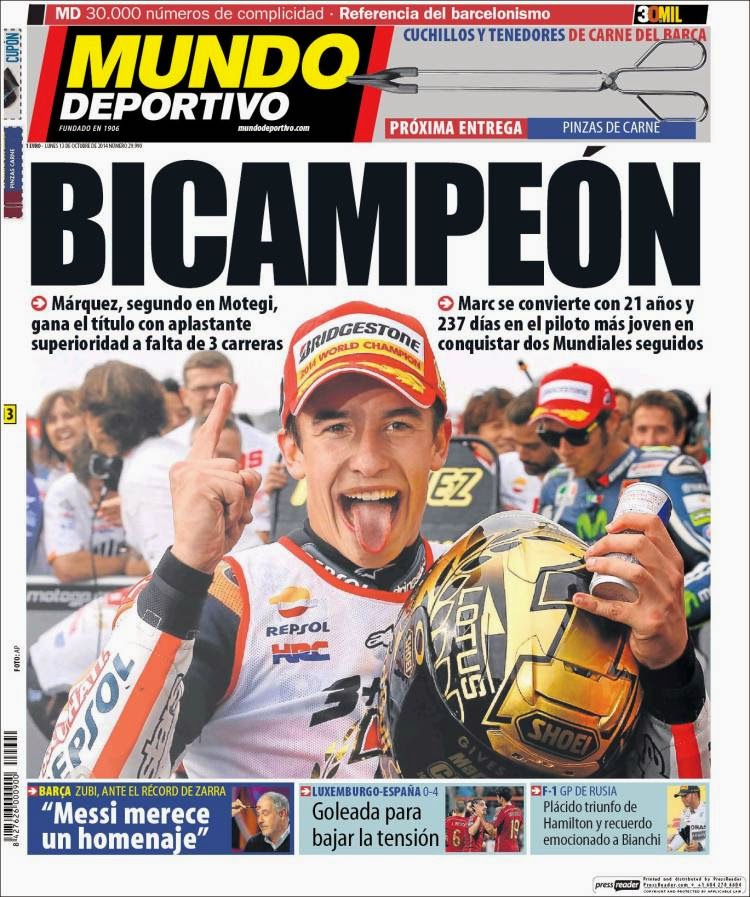 Portada Mundo Deportivo: Luxemburgo - España Portada Mundo Deportivo: Luxemburgo - España