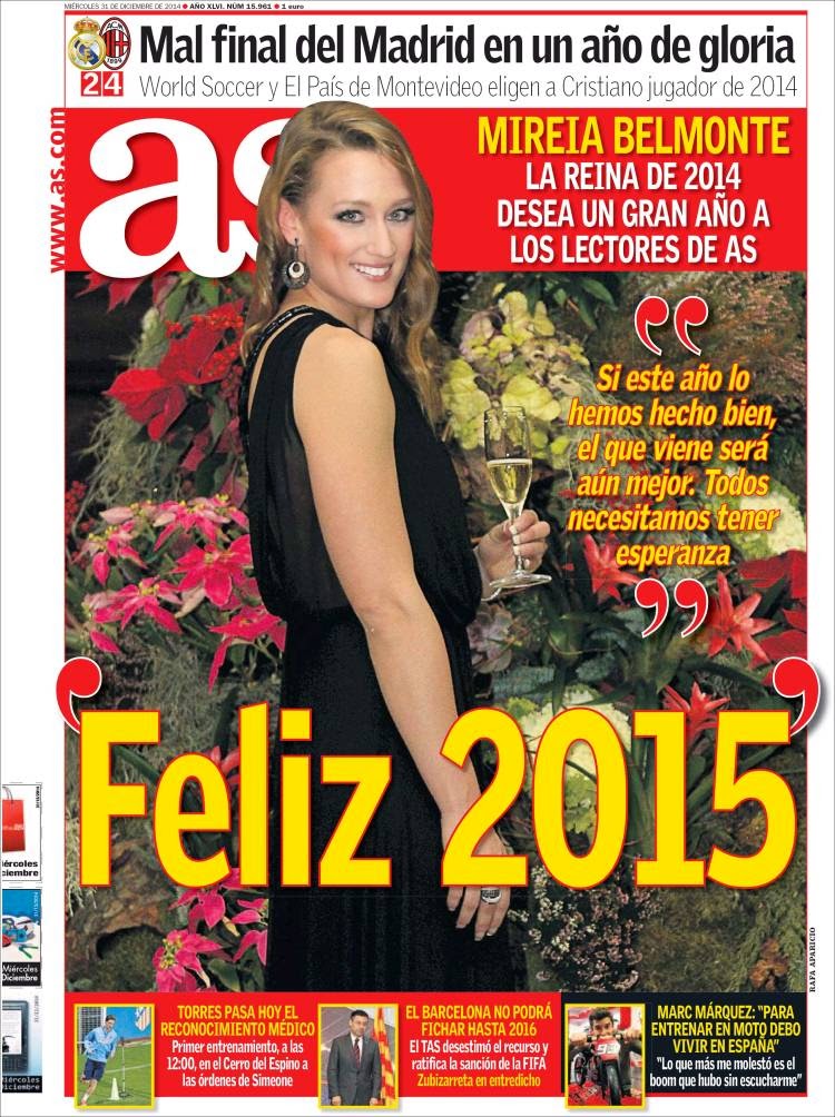 Portada AS: feliz 2015 Portada AS: feliz 2015