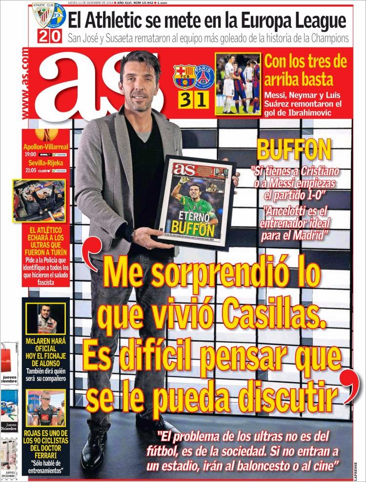 Portada AS: Buffon Portada AS: Buffon