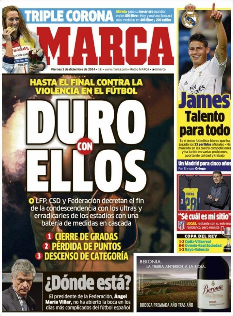 Stop a la violencia, James puro talento: las portadas