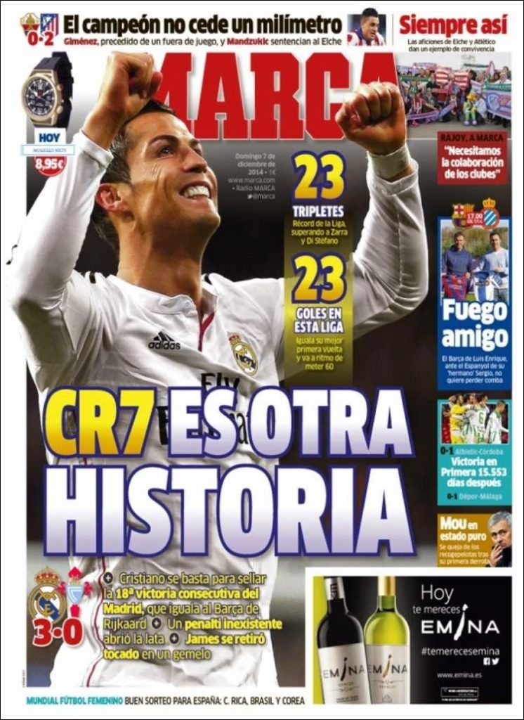Portada Marca: Cristiano Ronaldo 23 hat tricks Portada Marca: Cristiano Ronaldo 23 hat tricks