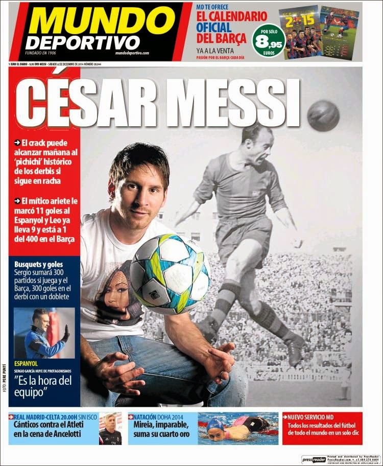 El Madrid busca la victoria 18, Messi los 400 goles: las portadas