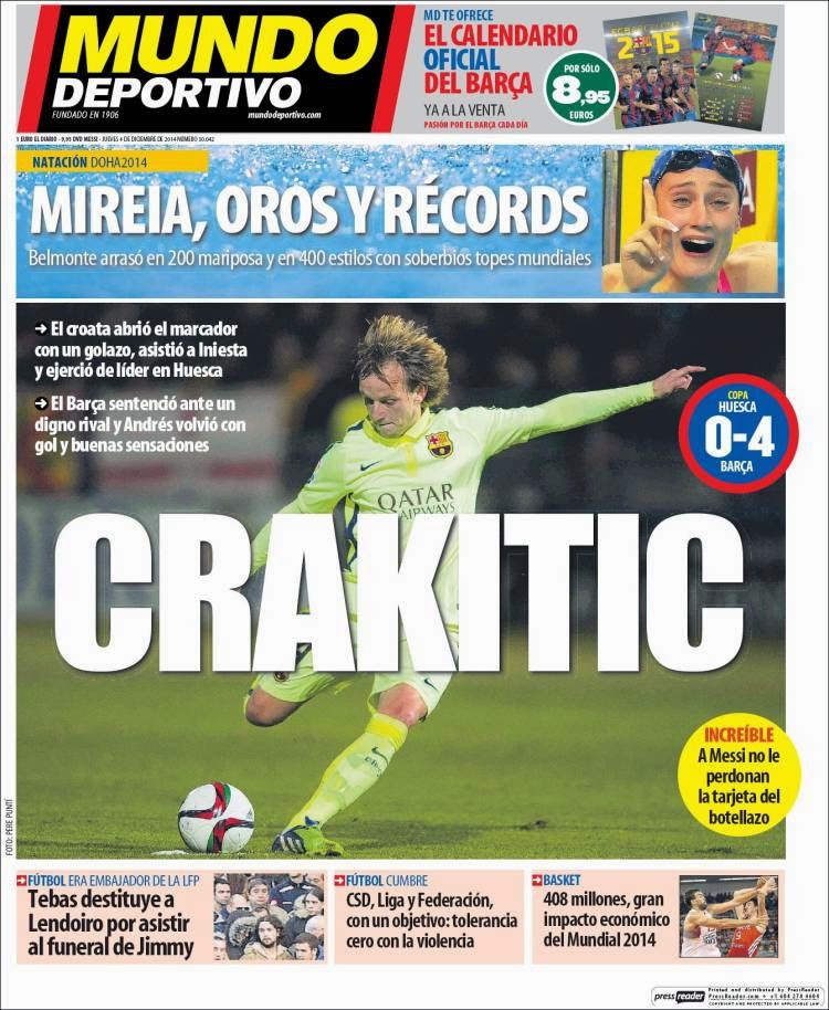 Portada Mundo Deportivo: El Barça golea al Huesca en Copa del Rey Portada Mundo Deportivo: El Barça golea al Huesca en Copa del Rey