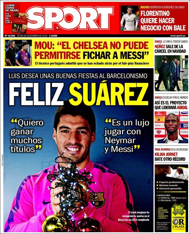 Portada Sport: Luis Suárez Portada Sport: Luis Suárez
