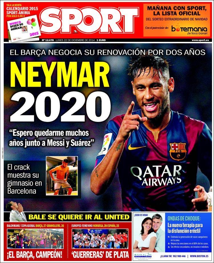Portada Sport: Neymar 2020 Portada Sport: Neymar 2020