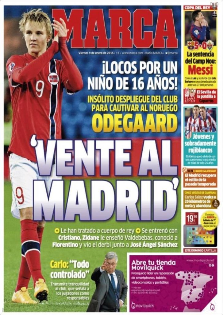 Portada Marca: locos por Odegaard Portada Marca: locos por Odegaard