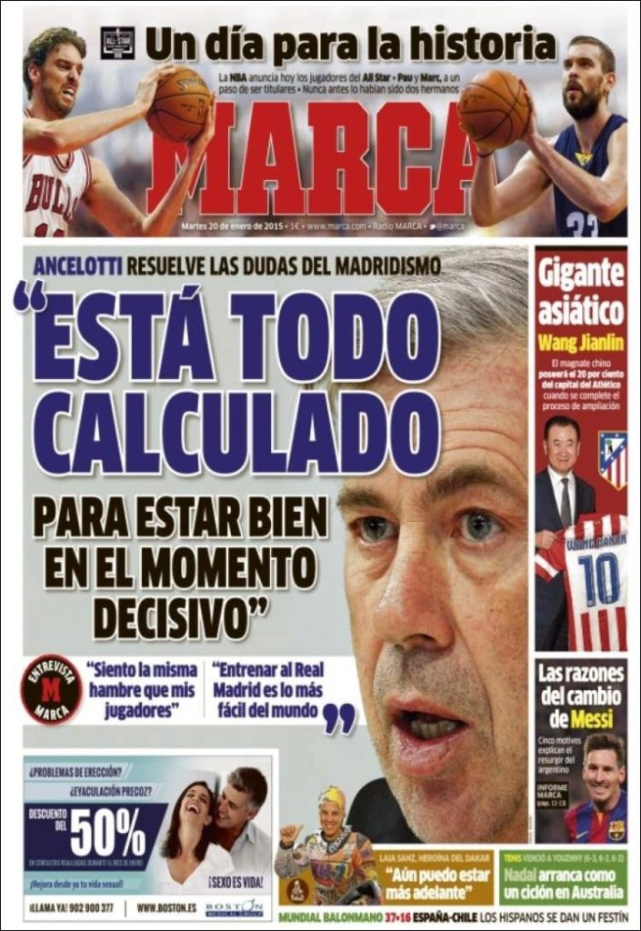 Portada Marca: Carlo Ancelotti Portada Marca: Carlo Ancelotti