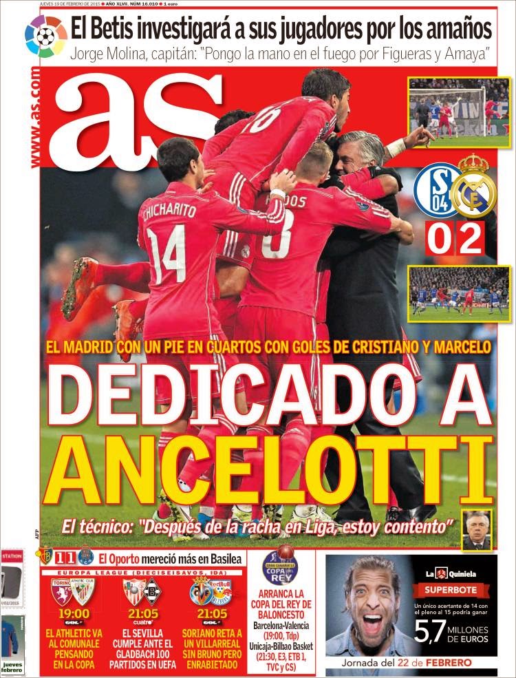 El Madrid vence al Schalke y está con un pie en cuartos: las portadas
