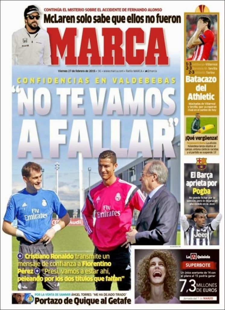 Portada Marca: Cristiano, Iker y Florentino Portada Marca: Cristiano, Iker y Florentino