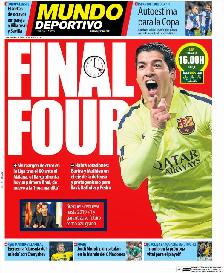 Portada Mundo Deportivo: Final Four Portada Mundo Deportivo: Final Four