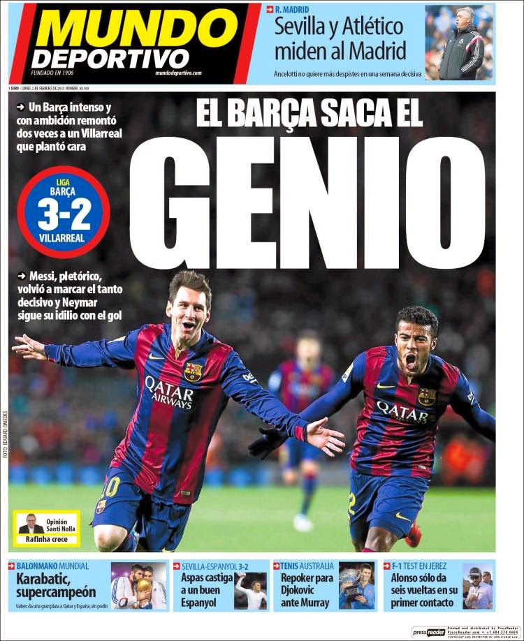 Portada Mundo Deportivo: el Barça saca el genio Portada Mundo Deportivo: el Barça saca el genio