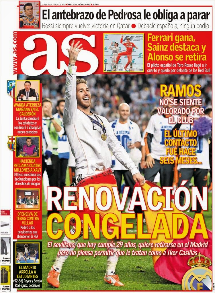 La renovación de Ramos congelada, plan para fichar a Pogba: las portadas