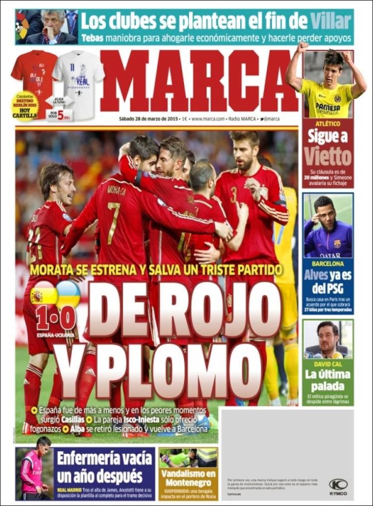Victoria de la roja sin brillo ante Ucrania, lucho quiere a Koke: las portadas